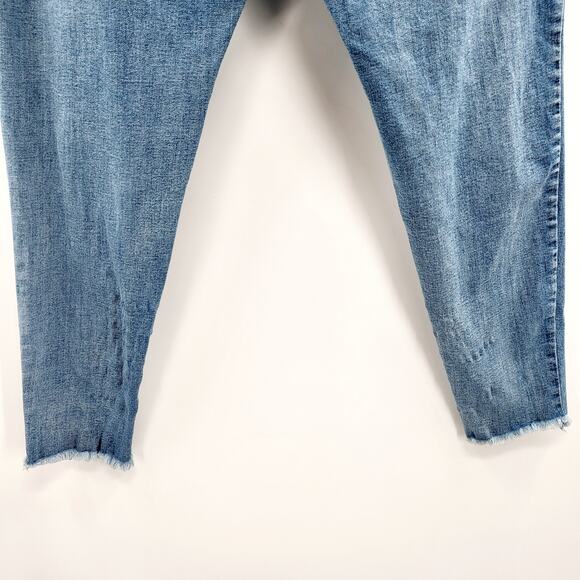 rue21 Blue Two Tone High-Rise Frayed Ankle Skinny Denim Jeans Women's Plus Sz 20 - Picture 4 of 7